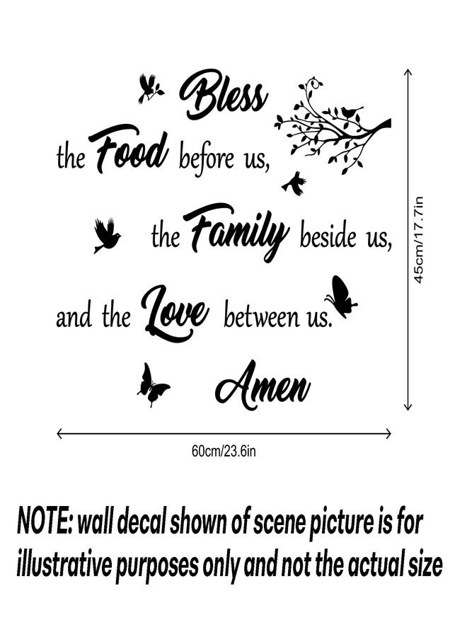 thovorrnl Inspirational Bless Quote Wall Decals, Vinyl Food Family Love Prayer Quotes Wall Stickers Religious Art Lettering Sayings Mural Decor Art Wallpaper for Living Room Kitchen Bedroom Home Decoration - Image 5