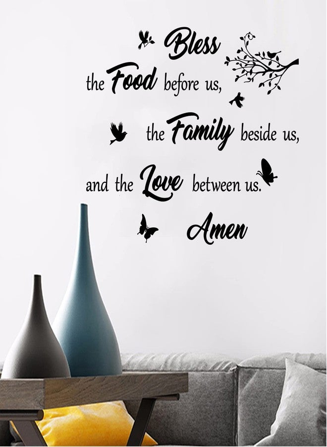 thovorrnl Inspirational Bless Quote Wall Decals, Vinyl Food Family Love Prayer Quotes Wall Stickers Religious Art Lettering Sayings Mural Decor Art Wallpaper for Living Room Kitchen Bedroom Home Decoration - Image 3
