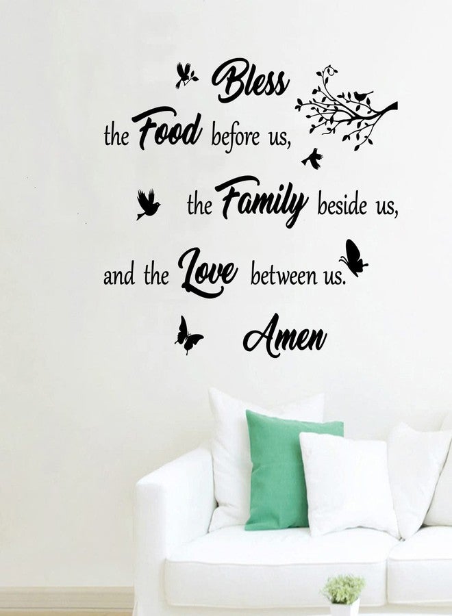 thovorrnl Inspirational Bless Quote Wall Decals, Vinyl Food Family Love Prayer Quotes Wall Stickers Religious Art Lettering Sayings Mural Decor Art Wallpaper for Living Room Kitchen Bedroom Home Decoration - Image 4