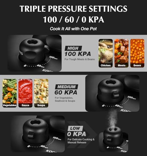 KOCH SYSTEME CS Stainless Steel Pressure Cooker 8.5QT, Olla de Presion, 18/10 Stainless Steel Pressure Cooker, Easy One-Press Lock, Stovetop Pressure Cookers, Induction Ready, Glass Lid & Steamer - Image 5