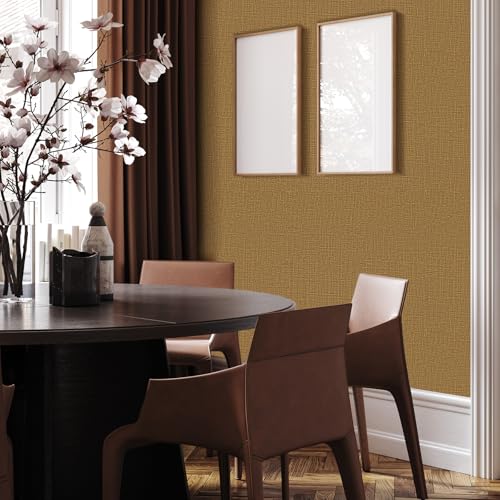 WADILE Grasscloth Peel and Stick Wallpaper 23.6in x 236in, Textured Contact Paper for Cabinets, Faux Linen Wall Paper Pull and Stick, Fabric Vinyl Wallpaper Self Adhesive Coffee - Image 4