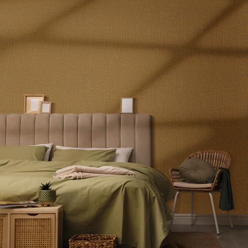 WADILE Grasscloth Peel and Stick Wallpaper 23.6in x 236in, Textured Contact Paper for Cabinets, Faux Linen Wall Paper Pull and Stick, Fabric Vinyl Wallpaper Self Adhesive Coffee - Image 2