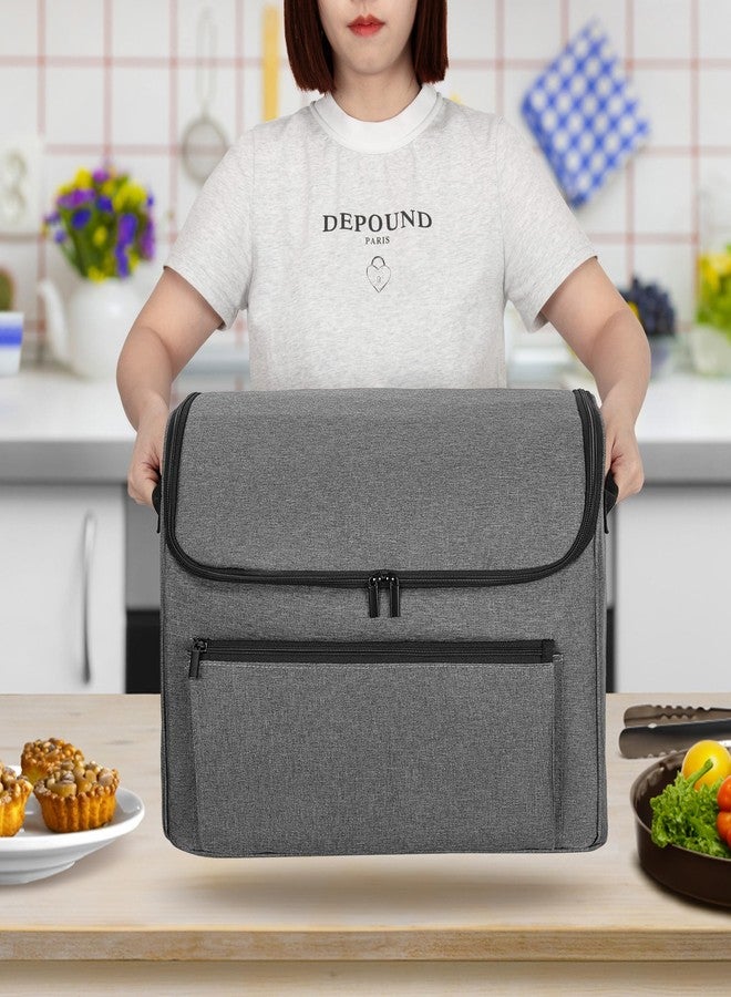 لوكسجا غطاء مغلق من لوكسجا متوافق مع جهاز الطهي البطيء نينجا فودي بوسيبول برو، غطاء واقٍ من الغبار مع جيب أمامي يناسب جهاز الطهي البطيء نينجا، رمادي - Image 4