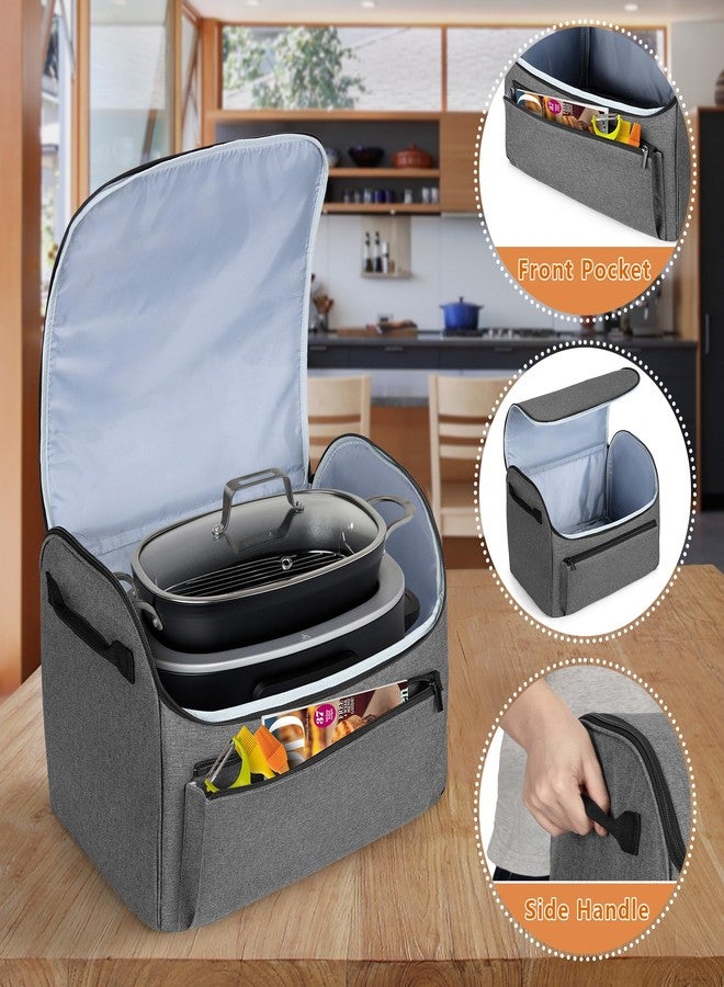 لوكسجا غطاء مغلق من لوكسجا متوافق مع جهاز الطهي البطيء نينجا فودي بوسيبول برو، غطاء واقٍ من الغبار مع جيب أمامي يناسب جهاز الطهي البطيء نينجا، رمادي - Image 3