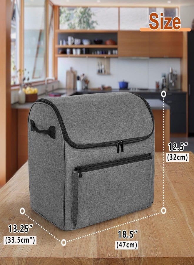 لوكسجا غطاء مغلق من لوكسجا متوافق مع جهاز الطهي البطيء نينجا فودي بوسيبول برو، غطاء واقٍ من الغبار مع جيب أمامي يناسب جهاز الطهي البطيء نينجا، رمادي - Image 5