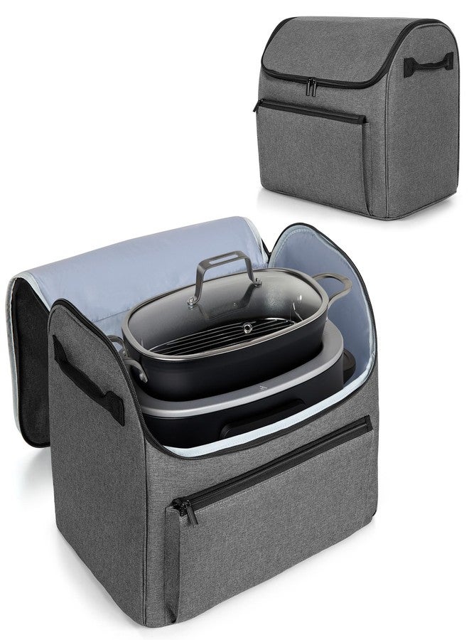 لوكسجا غطاء مغلق من لوكسجا متوافق مع جهاز الطهي البطيء نينجا فودي بوسيبول برو، غطاء واقٍ من الغبار مع جيب أمامي يناسب جهاز الطهي البطيء نينجا، رمادي - Image 2