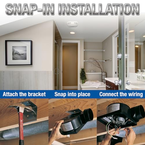 Air King 90 CFM 3.0 Sones Ceiling Mounted Snap-In Installation Bathroom Exhaust Fan, BFQ90 - Image 5