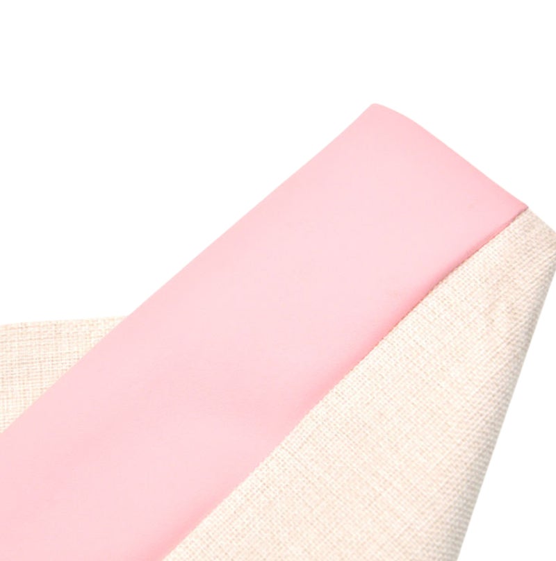 MAF Printing 10 Pcs Sublimation Linen Tote Bags with Pink PU Leather Bottom – 34x40 cm, DIY Reusable Burlap Bags for Heat Press & HTV – Eco-Friendly Gift Totes for Easter, Weddings, Parties, and Shopping - Image 2