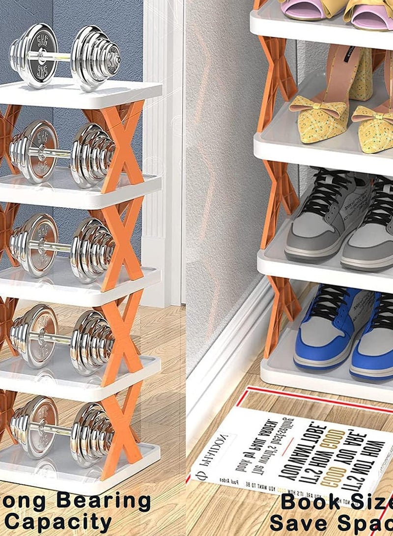 4-Tier Stackable Shoe Rack for Bedroom Entryway – Adjustable with Shoe Slots & Easy-to-Clean Shelves | 81.5 × 24 × 26 cm | Multi-Colored - Image 2