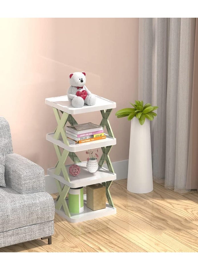 4-Tier Stackable Shoe Rack for Bedroom Entryway – Adjustable with Shoe Slots & Easy-to-Clean Shelves | 81.5 × 24 × 26 cm | Multi-Colored - Image 3