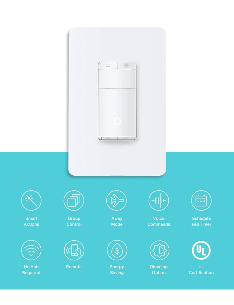 Kasa Smart Motion Sensor Switch, Dimmer Light Switch, Single Pole, Needs Neutral Wire, 2.4GHz Wi-Fi, Compatible with Alexa & Google Assistant, UL Certified, No Hub Required(ES20MP2) White 2-Pack - Image 2