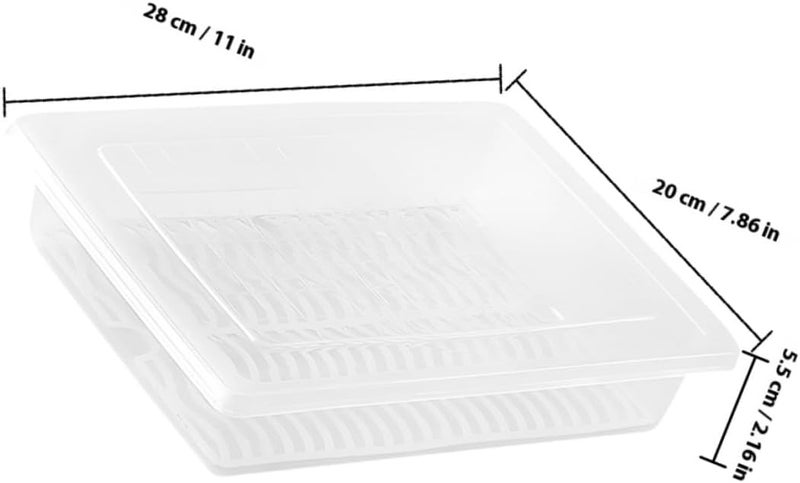 2pcs Small Rectangular Airtight Food Storage Containers with Lids, Refrigerator Crisper Boxes for Fruit Vegetable Bacon Holder, Kitchen Fridge Organizer - Image 2