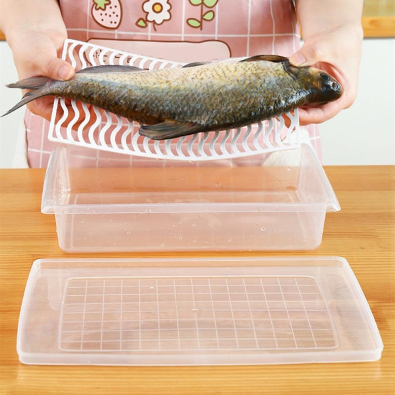 2pcs Small Rectangular Airtight Food Storage Containers with Lids, Refrigerator Crisper Boxes for Fruit Vegetable Bacon Holder, Kitchen Fridge Organizer - Image 4