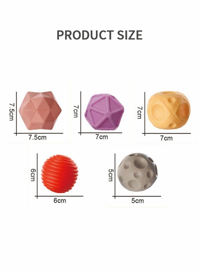 GROIC Baby Sensory Ball Set Touch Hand Ball Toy Soft Squeeze Ball, Colorful Squeeze Ball, Water Bath Toy and Stress Relief Ball Set, Textured Hand Ball Sensory Toy  - Image 5