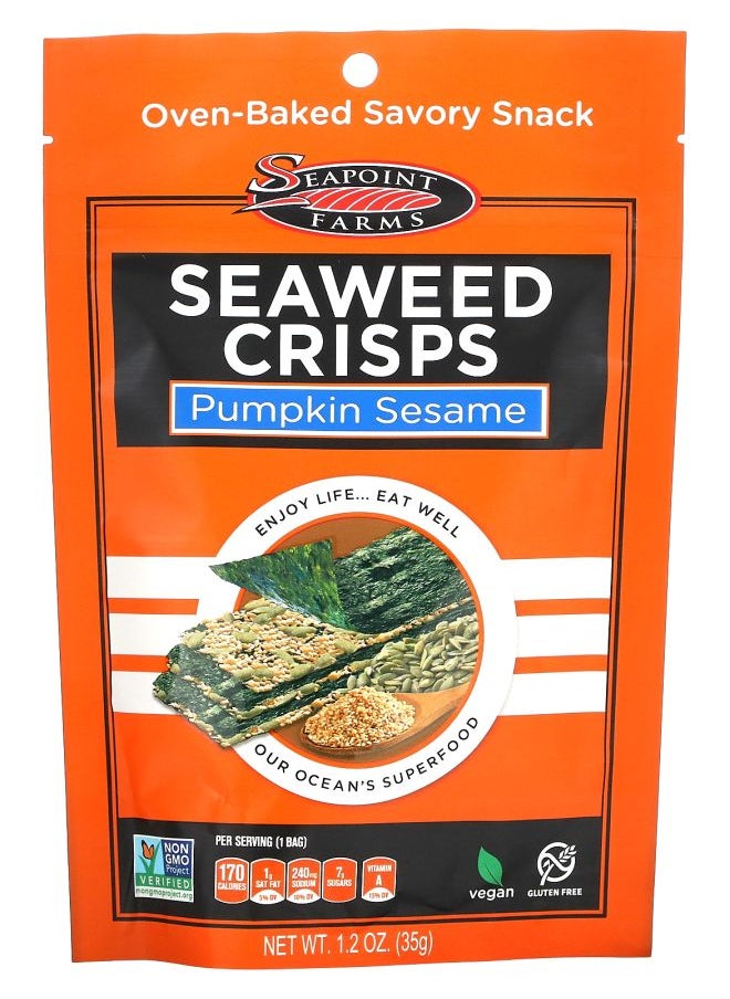 SEAPOINT FARMS Seaweed Crisps Pumpkin Sesame 1.2 oz (35 g) 
