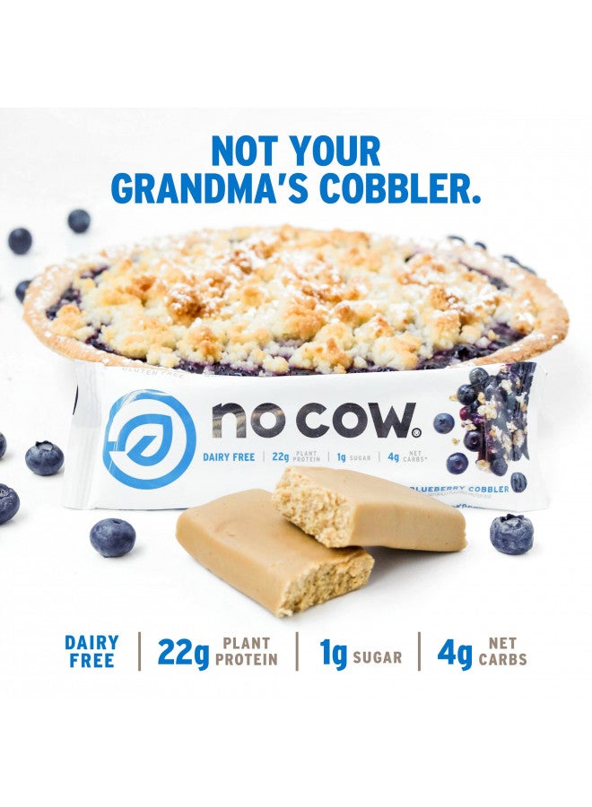 No Cow No Cow Protein bar, Blueberry Cobbler, 22g Plant Based Protein, Keto Friendly, Low Sugar, Dairy Free, Gluten Free, Vegan, High Fiber, Non-GMO, 12 Count - Image 2