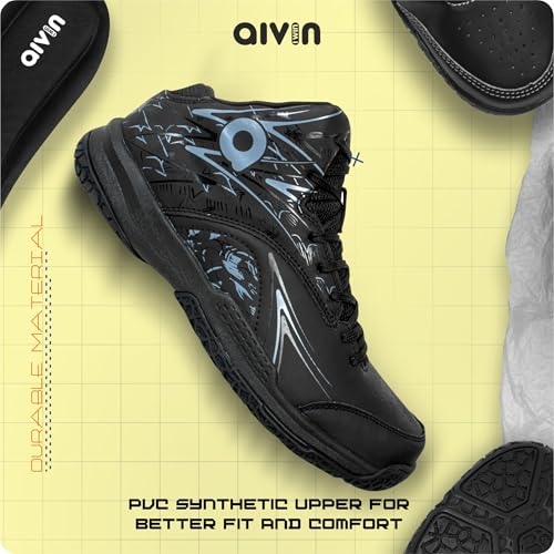 Aivin Troopers Basketball Court Shoes for Men, Durable Rubber Sole, Indoor & Outdoor Court Shoes, Soft Cushion NR EVA Inner Insole, High-Performance Footwear for Basketball Enthusiast - Image 2