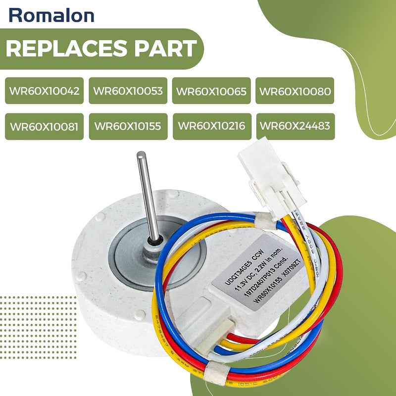 Romalon Appliancemate WR60X10209 Refrigerator Condenser Motor Replacement for GE & Hotpoint Refrigerators WR60X10155 WR60X10042 WR60X10053 WR60X10065 - Image 3