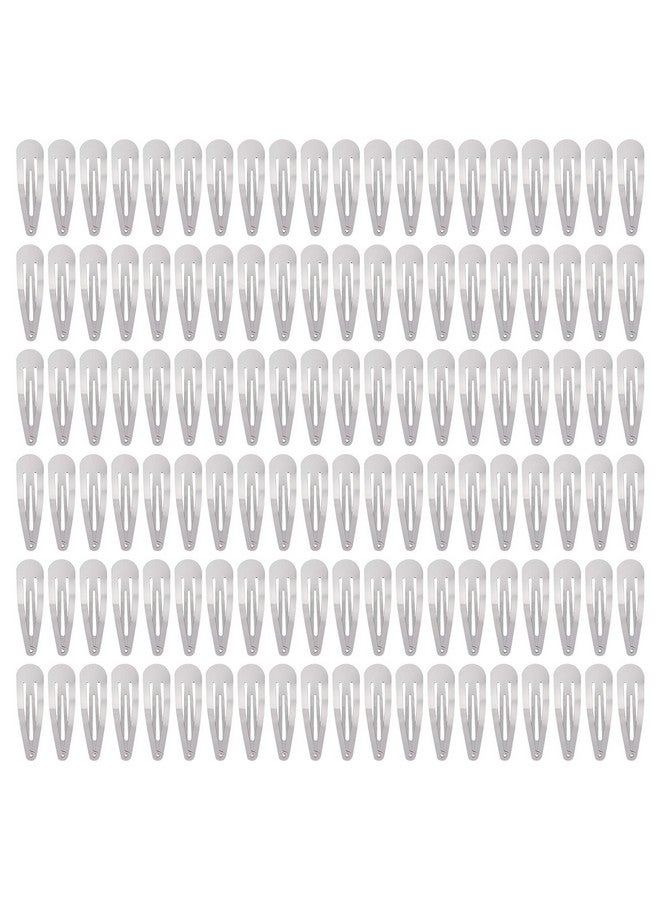 Cinaci 120 Pack Solid Plain Silver 5Cm/2" Craft Diy Naked Snap Metal Hair Clips Barrettes For Women Baby Girls Toddlers Kids Hair Accessories Bulk (Silver) - Image 1
