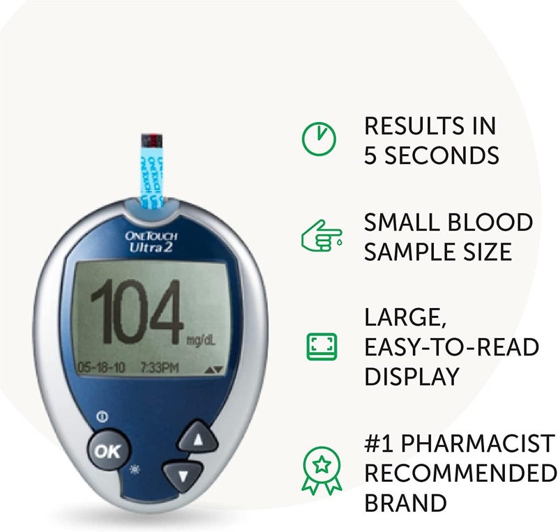 Lifescan نظام مراقبة السكر في الدم ONE Touch Ultra 2 - مجموعة كاملة (لا تشمل الشرائط واللوازم) - Image 2