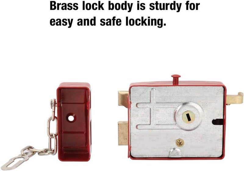 كلاراكو قفل حافة مزلاج ليلي، أقفال أمان مع مفاتيح للباب الأمامي، قفل حافة مزلاج مضاد للسرقة، أدوات أمان منزلية - Image 2