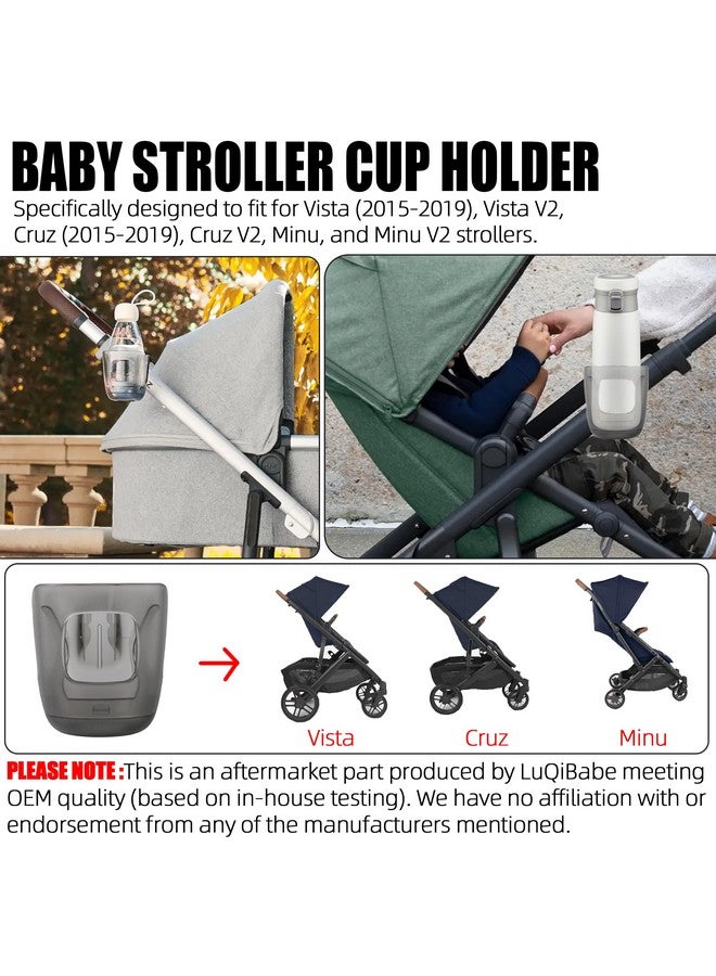LuQiBabe Baby Stroller Cup Holder Compatibile with Uppa-Baby Vista, Cruz, Minu Strollers Cup Holder Attachment for Vista V2, Cruz V2, MinuV2 Strollers Cups Holders Accessories - Image 4