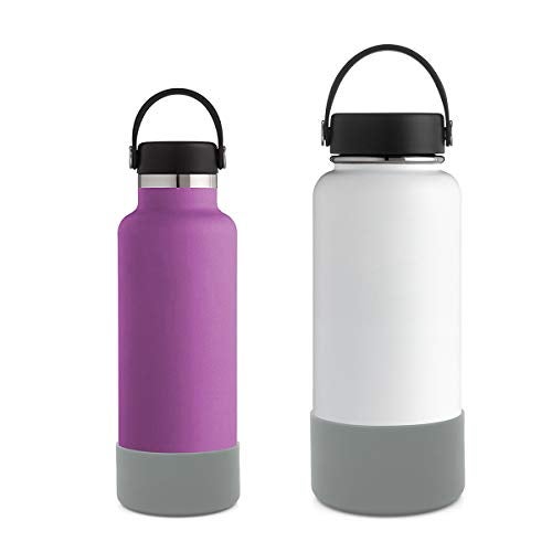 Flaskars Protective Silicone Boot for 12oz - 40 oz Hydroflask Water Bottles Anti-Slip Bottom Stanley Sleeve Cover Bumper (Grey, Fits Hydroflask 32 and 40 OZ) - Image 2