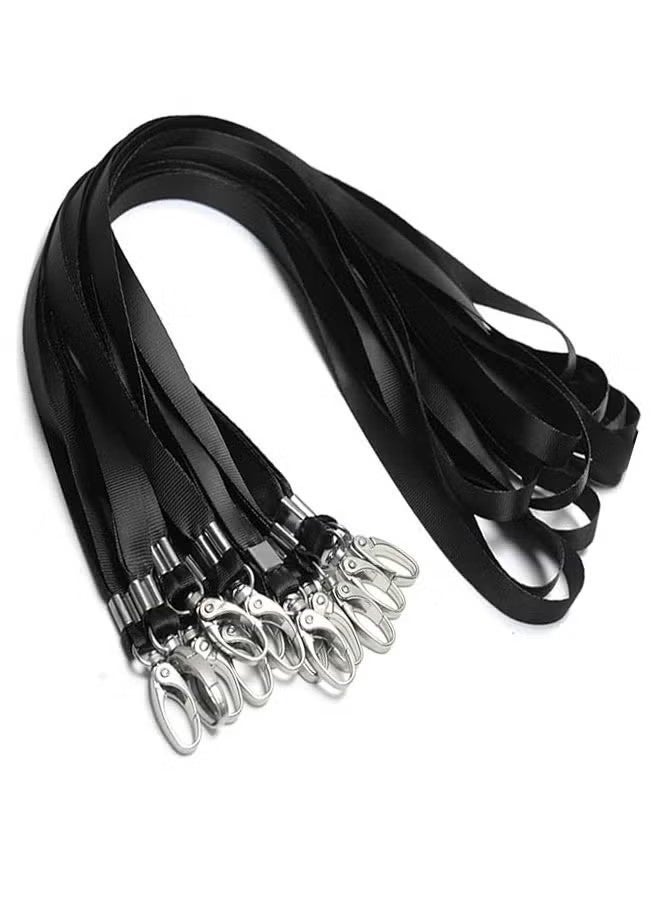 20 Pcs, Lanyards with Swivel Hook Clips for Name Tag or ID Badges, Neck Lanyard Strap for Office Worker, Student, Teacher Black - Image 1