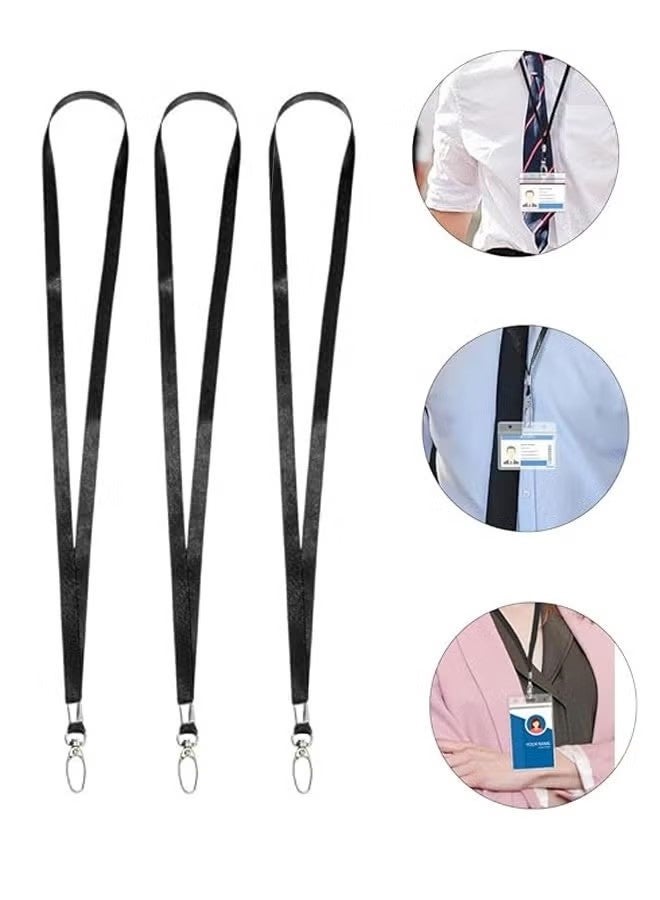 20 Pcs, Lanyards with Swivel Hook Clips for Name Tag or ID Badges, Neck Lanyard Strap for Office Worker, Student, Teacher Black - Image 5
