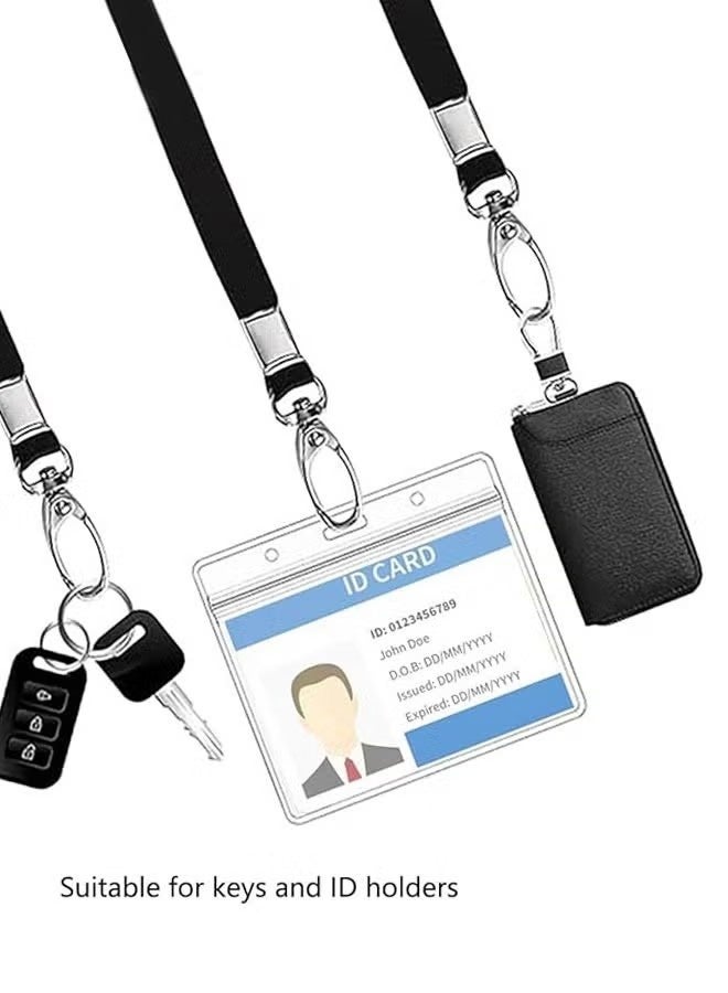 20 Pcs, Lanyards with Swivel Hook Clips for Name Tag or ID Badges, Neck Lanyard Strap for Office Worker, Student, Teacher Black - Image 4