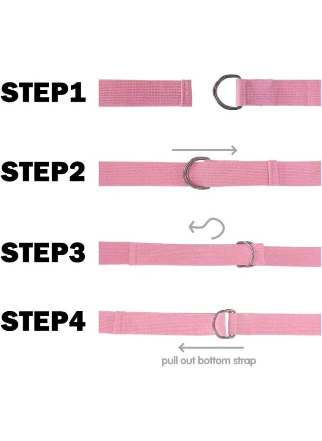 NALANDA Yoga Strap Premium Athletic Stretch Band with Adjustable Metal D-Ring Buckle Loop for Yoga, Pilates, Physical Therapy, Dance, Gym Workouts Exercise & Fitness Stretching  - Image 3