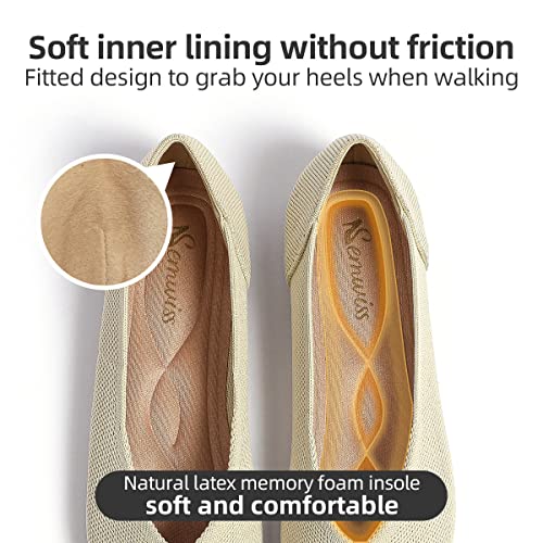 Semwiss Women's Ballet Flats Comfortable Casual Dressy Shoes,Work Flats Office Shoes Pointed Toe Leopard Flats Beige Size 8.5 - Image 3