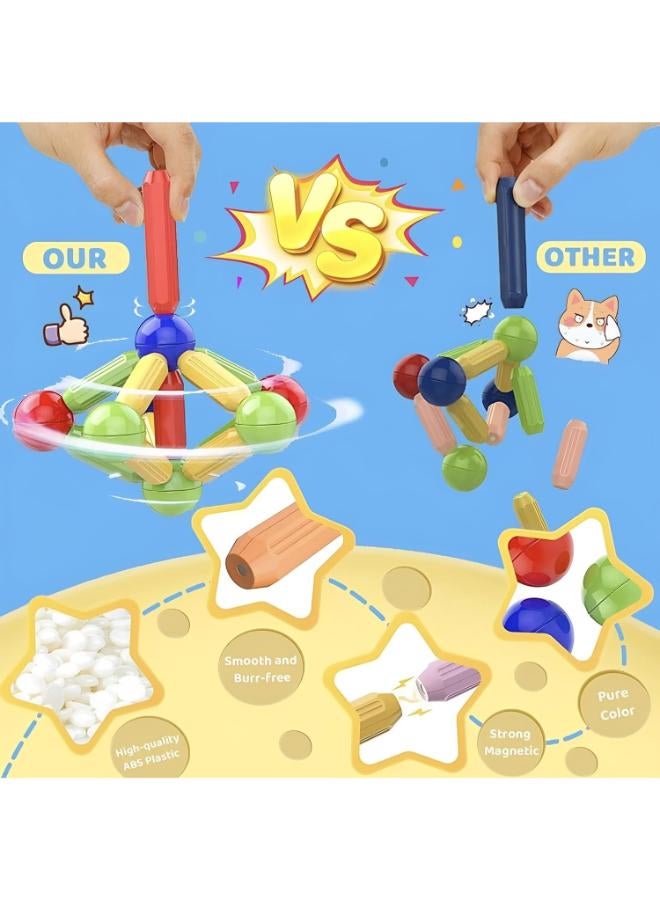 Kids Magnetic Tiles & Blocks Set (25 Pieces) - Image 2