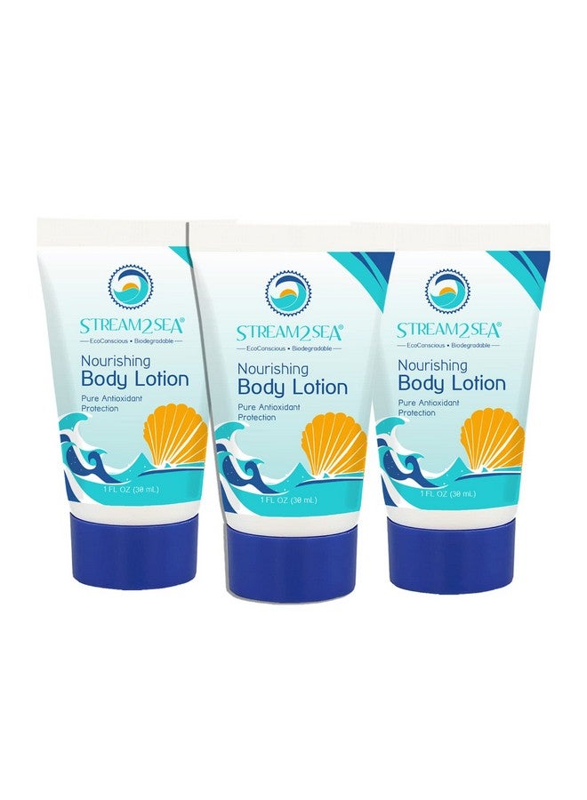 STREAM 2 SEA Nourishing Body Lotion For After Sun Dry Skin 3 Pack 1 Fl Oz Vitamin E Squalane Reef Safe And Paraben Free Moisturizing Body Lotion For Women Nourishing Sunburn Skin Care - Image 1