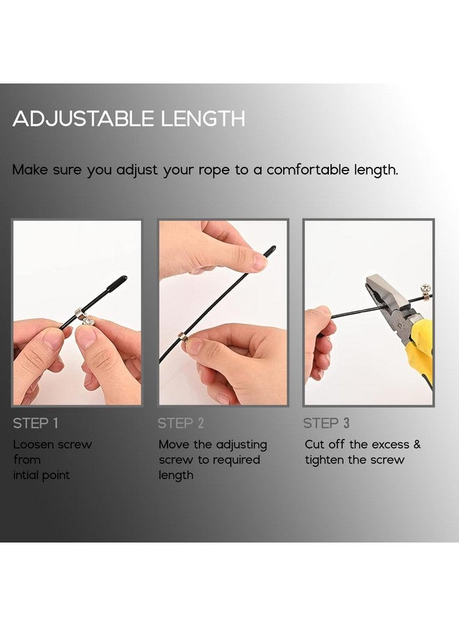 Konex Adjustable Steel Wire with Durable PVC Material Skipping Rope for Men & Women | Jumping Rope for Fitness, Home & Gym Workouts (Black) - Image 5