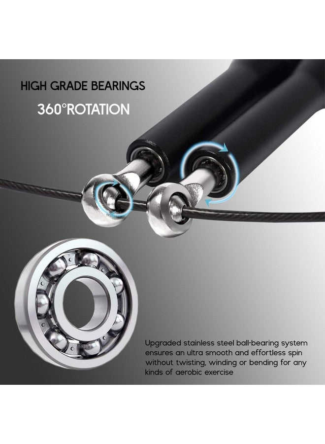 Konex Adjustable Steel Wire with Durable PVC Material Skipping Rope for Men & Women | Jumping Rope for Fitness, Home & Gym Workouts (Black) - Image 4