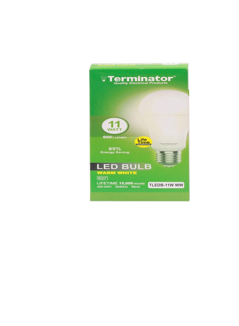 Terminator LED Bulb 11W Warm White E-27 TLEDB-11W-WW ESMA Approved Terminator - Image 1
