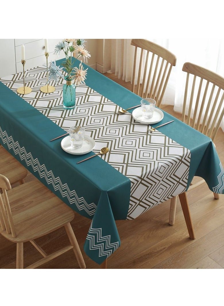 MIXDE Rectangle Geometry Pattern Oil Proof Spill Proof Table Cloth,Table Cover Protector For Kitchen Picnic Outdoor Indoor,140x200cm  - Image 1