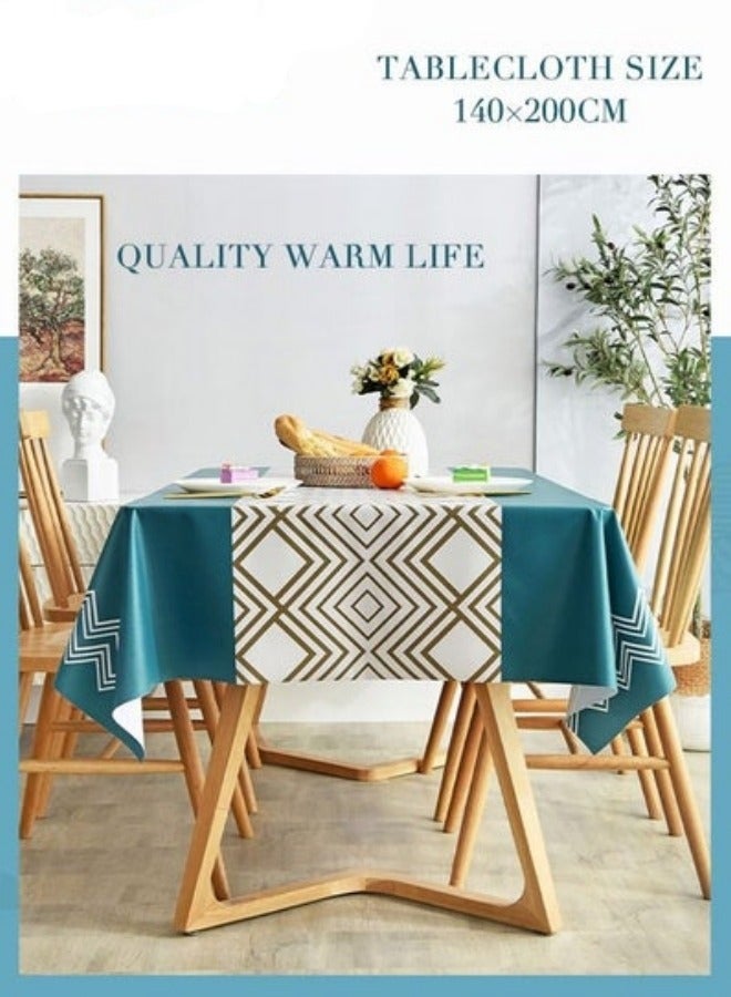 MIXDE Rectangle Geometry Pattern Oil Proof Spill Proof Table Cloth,Table Cover Protector For Kitchen Picnic Outdoor Indoor,140x200cm  - Image 4