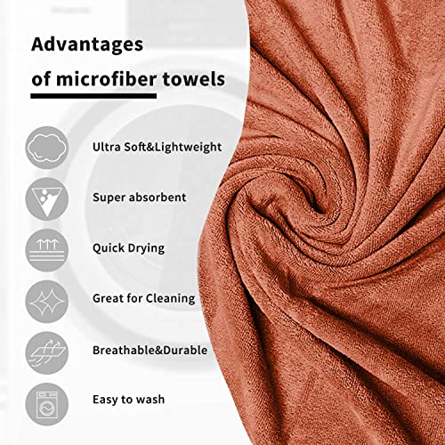 Sassoon Venir Microfiber 1 Piece Women Bath Towel 450 GSM (60x120cm, Rust Color) Ultra Soft Material, Towel for Daily use - Image 4
