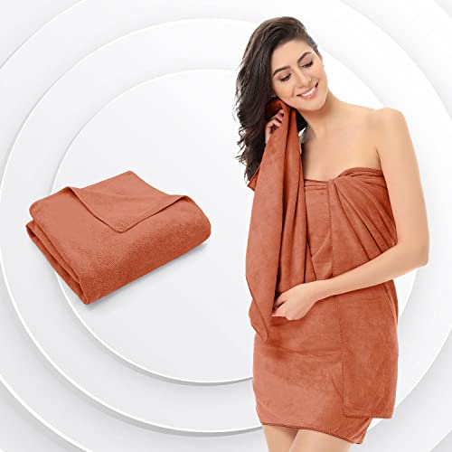 Sassoon Venir Microfiber 1 Piece Women Bath Towel 450 GSM (60x120cm, Rust Color) Ultra Soft Material, Towel for Daily use - Image 1