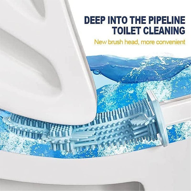 comfrt No Dead Corner Cactus Toilet Brush - [New-Upgrade] Cactu Silicon Toilet Brush and Holder - No-Slip Toilet Bowl Cleaner Brush Set for Clean Toilet (White) - Image 2