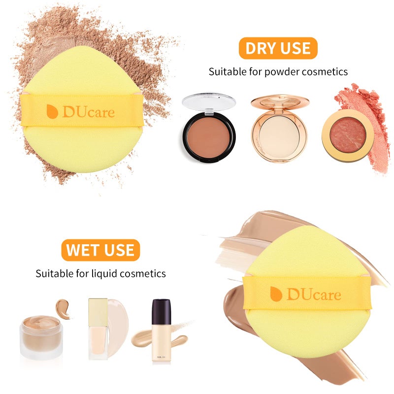 DUcare Foundation Brush with Christmas Sponges Puff Flat Top Kabuki Brush for Liquid Blending Mineral Powder Buffing Stippling - Image 4