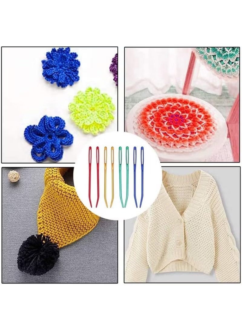 8 Pcs Aluminum Yarn Needle Set, Jumbo Blunt-Tip Tapestry Needles with Large Eyes, Bent Weaving Needles for Knitting, Crochet Quilting - Image 3
