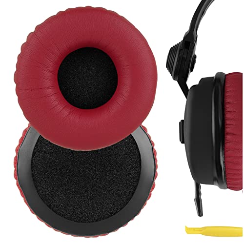 Geekria QuickFit Replacement Ear Pads Compatible with Sennheiser HD 25/ 25SP/ 25Lite/ 25Plus/ 25Limited 75th Anniversary Edition Headphones, Ear Cushions with Video Guide (Red) - Image 1