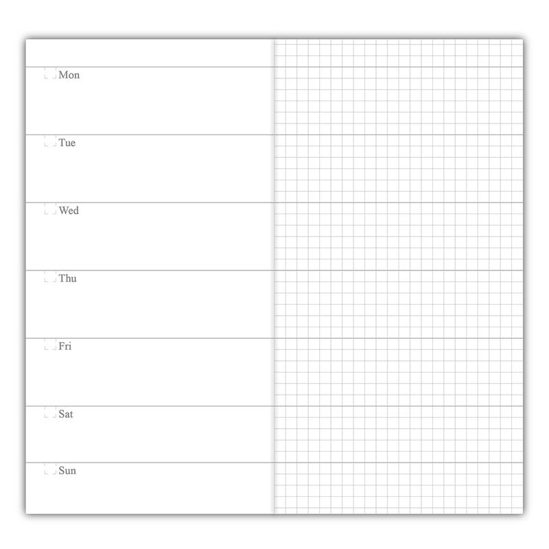 newestor Travelers Notebook Inserts - Weekly Refills for Standard Size Travelers Notebook, Set of 3, Total 192 Pages, 8.25 x 4.25 Inches - Image 1