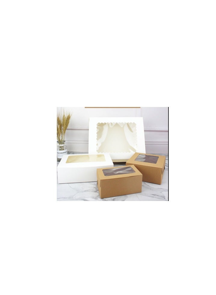 Brown 12-Piece 6-Cavities Kraft Paper Cupcake Box With Transparent Mini Window  - Image 3