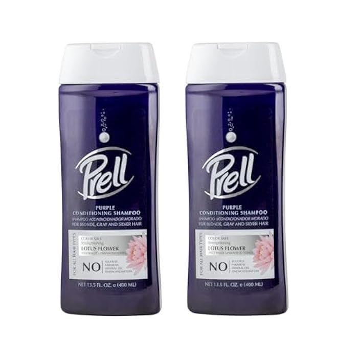 Prell Lotus Flower Color Safe Strengthening Purple Conditioning Shampoo for All Hair Types, 13.5 fl.oz (Pack of 2) - Image 1