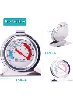 erorex Refrigerator Thermometer 2 Pack Analog 30~30C 20~80F Classic Fridge Thermometer With Red Indicator For Freezer Refrigerator Cooler  - Image 3