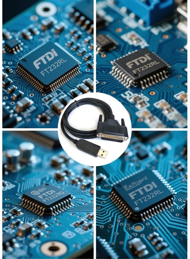 Washinglee كابل برمجة USB لآلة CNC من Fanuc، كابل USB إلى DB25 ذكر لوحدة التحكم من Fanuc، مزود بشريحة FTDI، 6 أقدام - Image 5